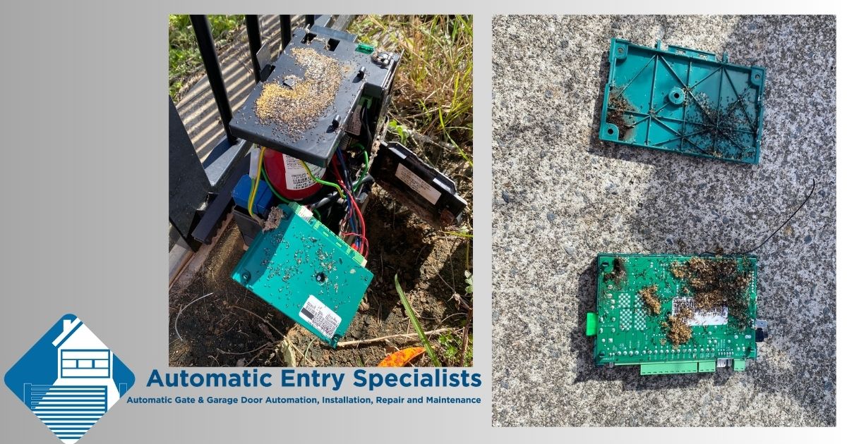 Electric gate repair Gold Coast technician repairing centsys gate motor